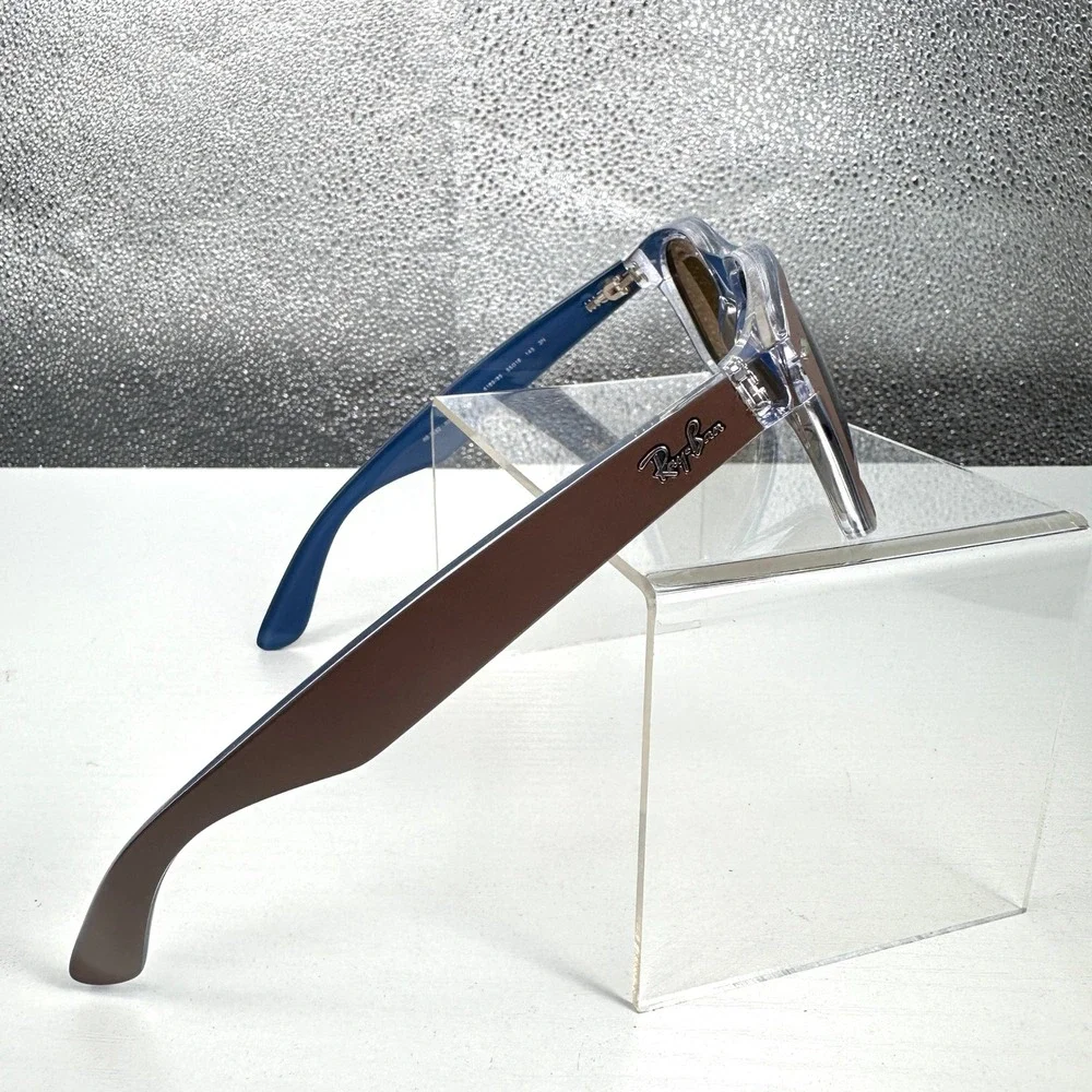 Ray-Ban RB2132 New Wayfarer Classic Sunglasses Matte Chocolate Brown on Blue